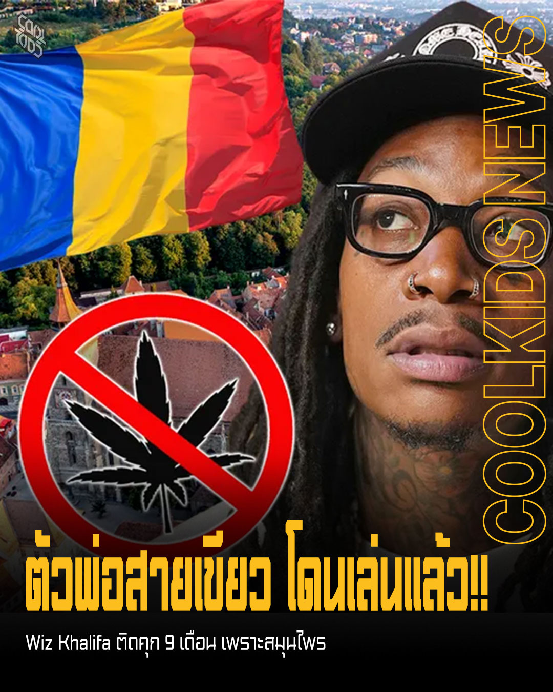 ตัวพ่อสายเขียว โดนเล่นแล้ว!! Wiz Khalifa ติดคุก 9 เดือน เพราะสมุนไพร